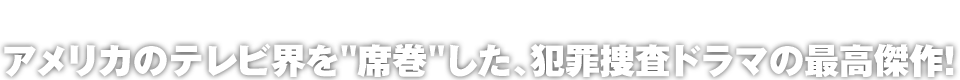 アメリカのテレビ界を”席巻”した、犯罪捜査ドラマの最高傑作！